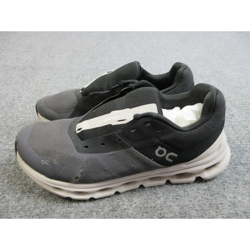 On Cloudrunner Shoes Mens Size 8.5 Black Gray Athletic Running Sneakers CloudTec